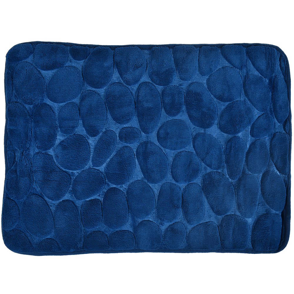 Covoras de baie Romtatay, microfibra 100%, albastru, 40 x 60 cm