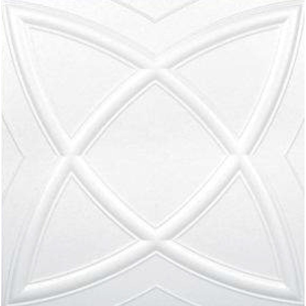 Plafon decorativ Decosa Ibiza, polistiren expandat, alb, clasic, 50 x 50 cm, 15 mm