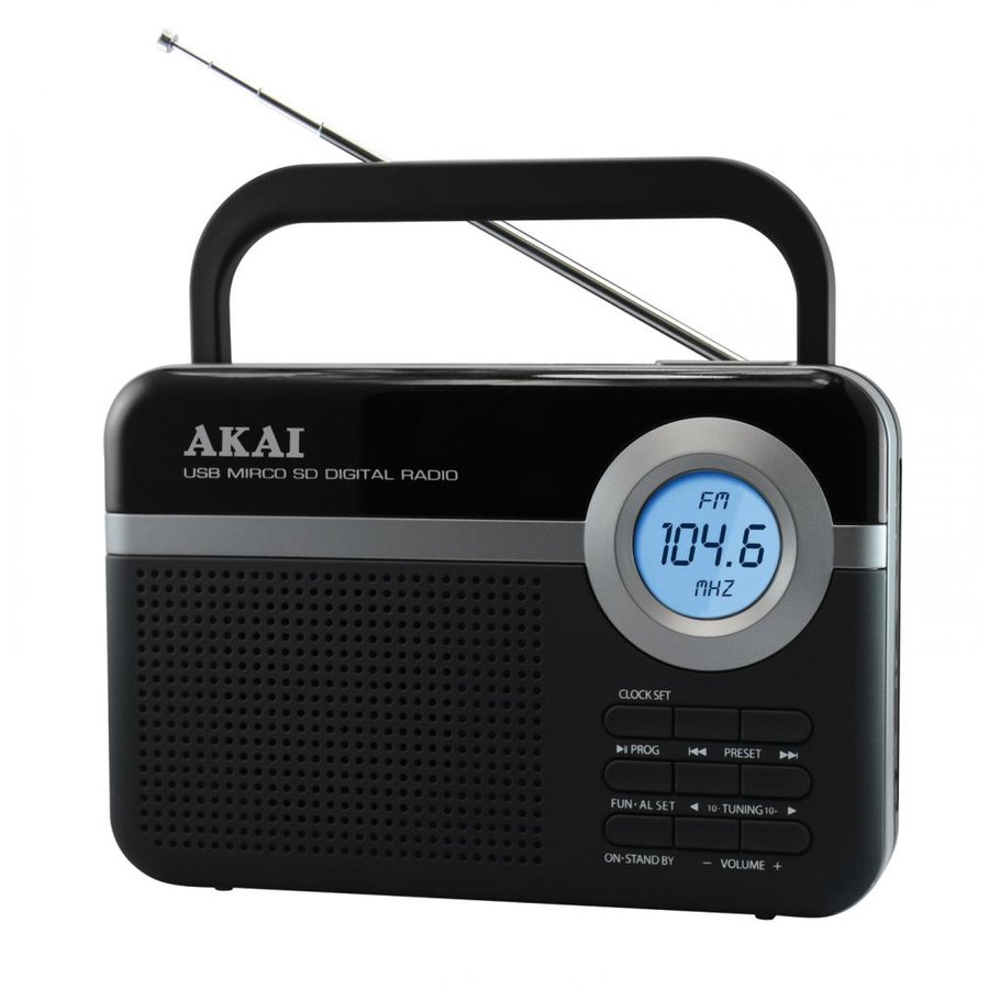 Radio portabil AKAI PR006A-471U, USB/SD, Negru