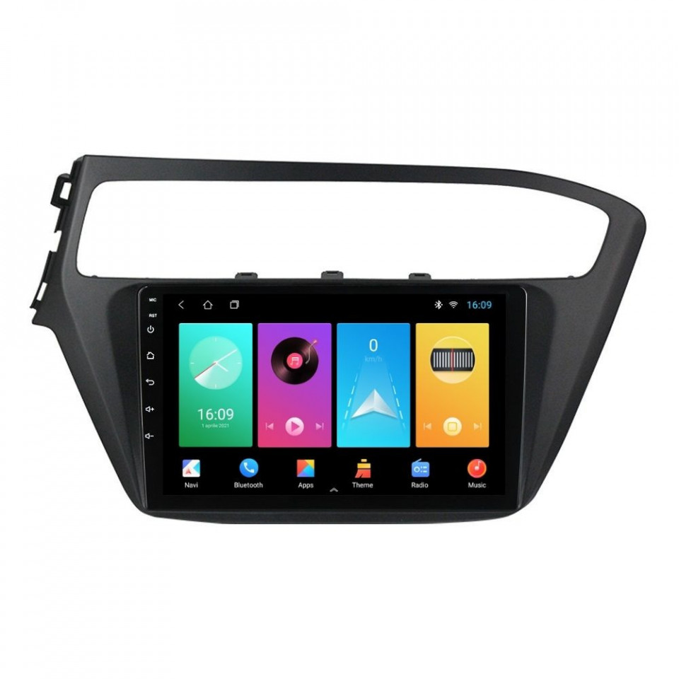 Navigatie dedicata cu Android Hyundai i20 2018 - 2020, 2GB RAM, Radio GPS Dual Zone, Display HD IPS 9" Touchscreen, Internet Wi-Fi, Bluetooth, MirrorLink, USB