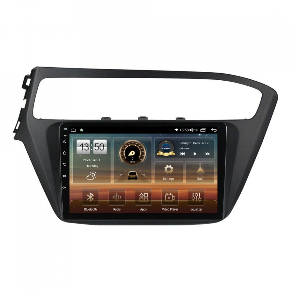 Navigatie dedicata cu Android Hyundai i20 2018 - 2020, 8GB RAM, Radio GPS Dual Zone, Display HD QLED 9" Touchscreen, Internet Wi-Fi si slot SIM 4G, Bluetooth, MirrorLink, USB