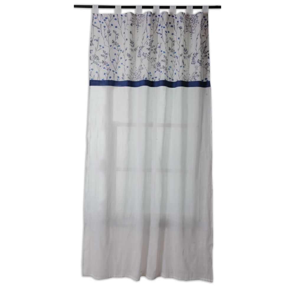 Perdea 2419, alb si bleu, 140 x 245 cm