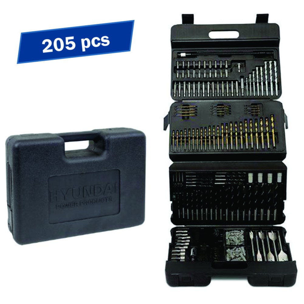 Set burghie cu biti HYUNDAI HY-65205, 205 piese