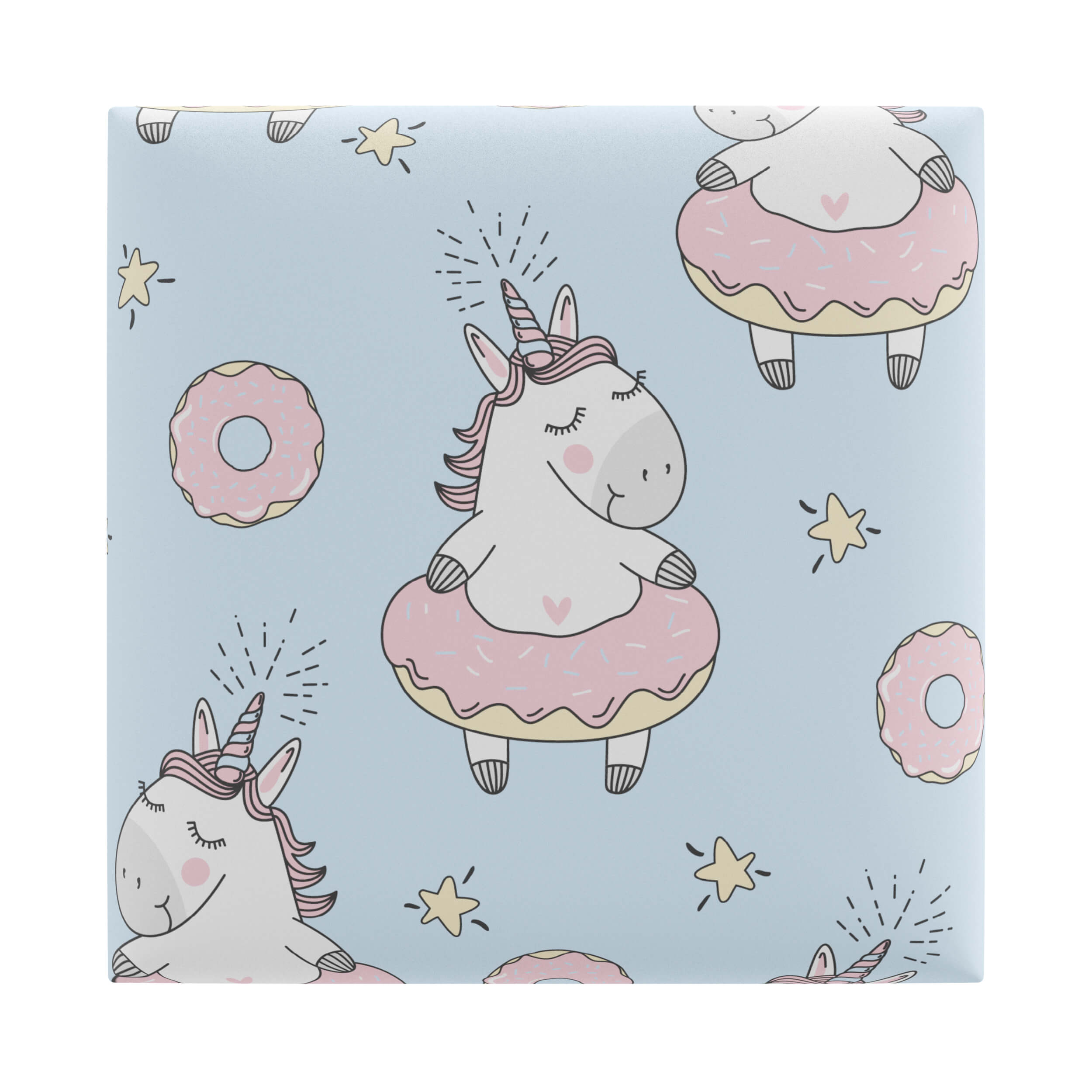 Panou decorativ tapitat, Kids Unicorn, patrat, 300 x 300 x 37 mm