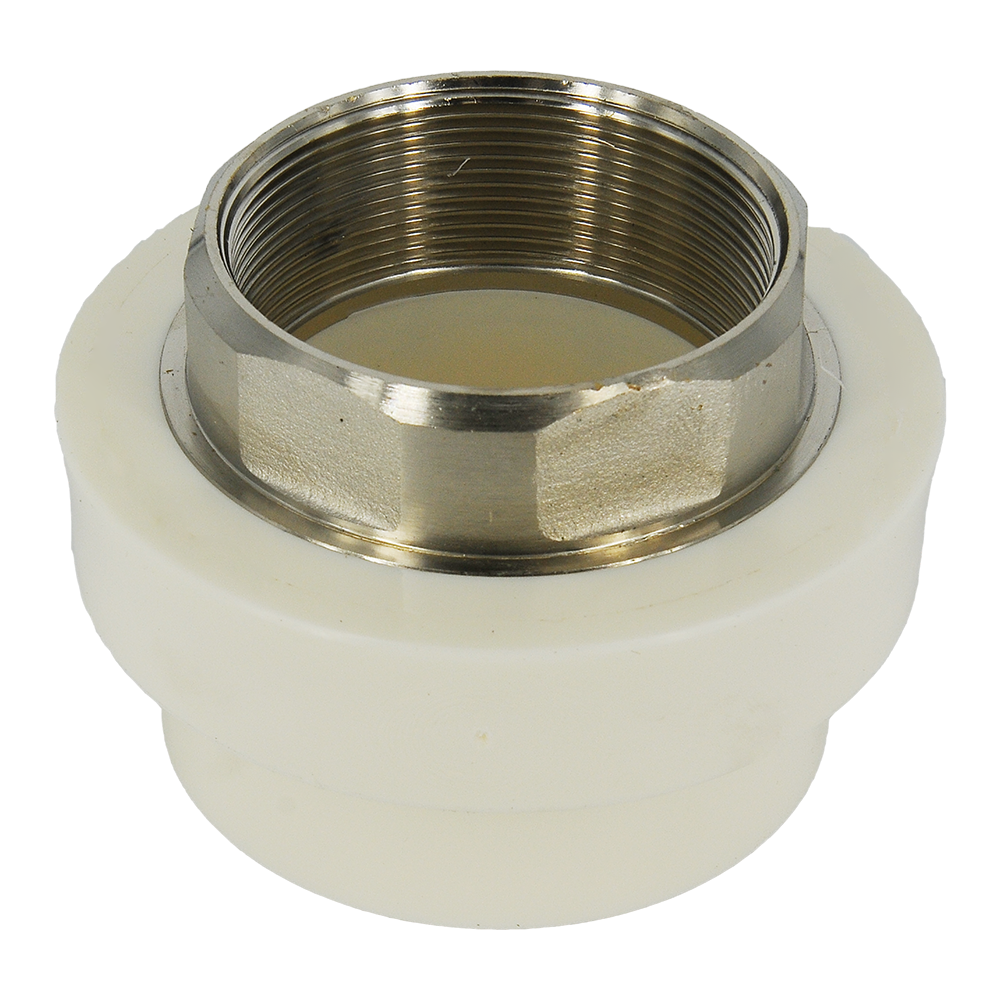 Mufa PPR 75 mm Vesbo, 2 1/2, filet interior, prindere hexagonala, alb