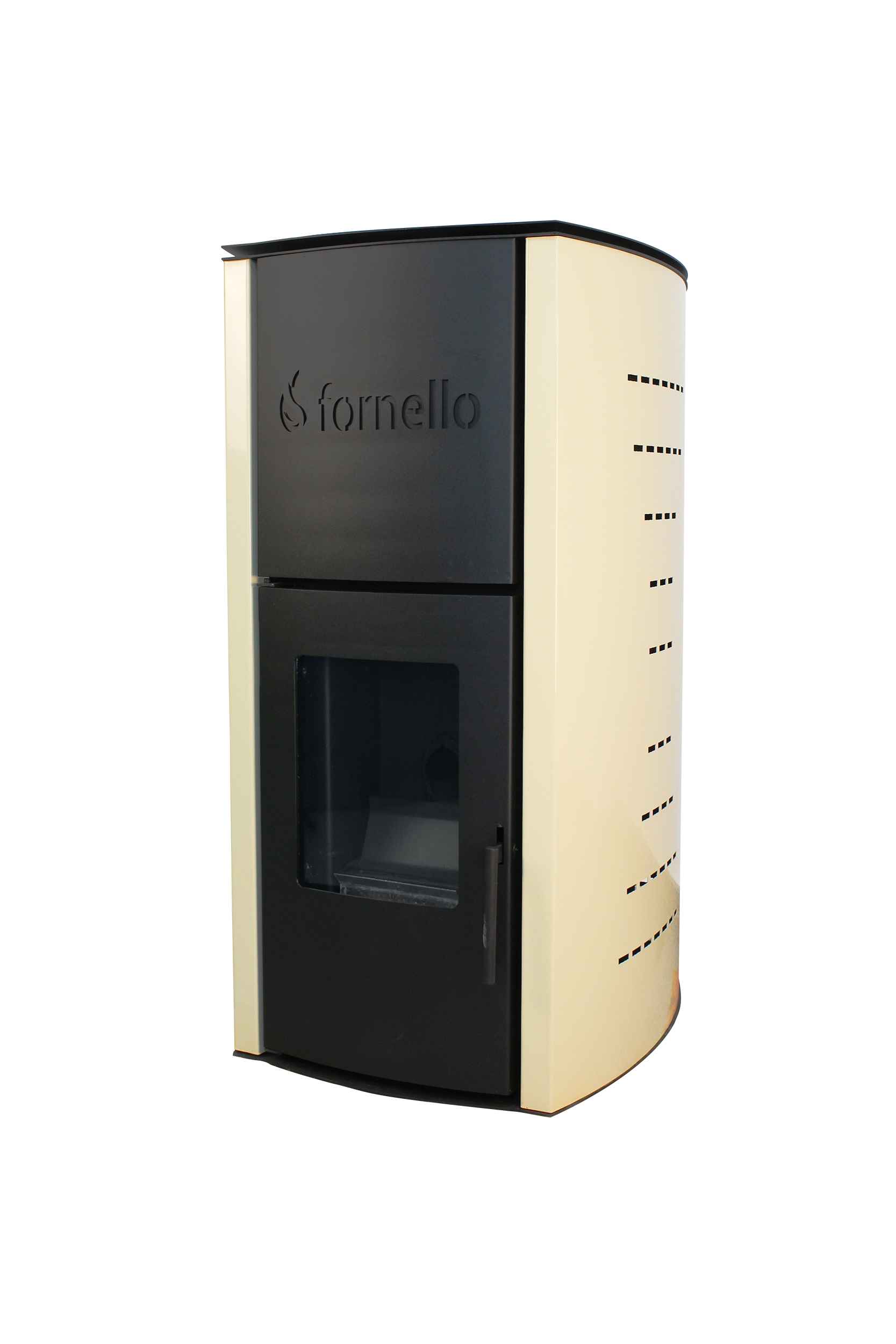 Pachet control de la distanta Termosemineu pe peleti Fornello Royal 18 kw pompa vas expansiune aprindere automata buncar peleti integrat culoare ivory si termostat Wi-Fi Salus IT 800