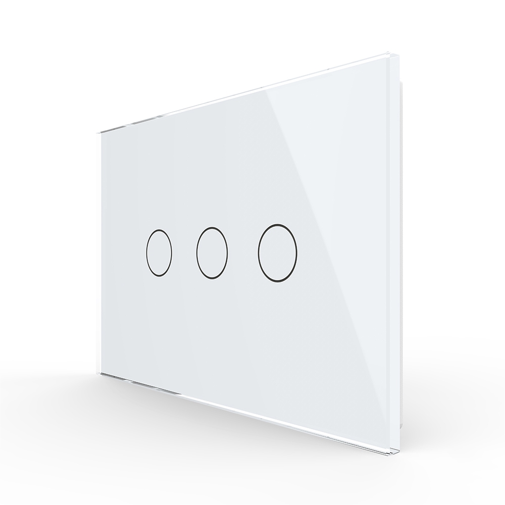 Panou intrerupator triplu cu touch Livolo din sticla, standard Italian – Serie noua