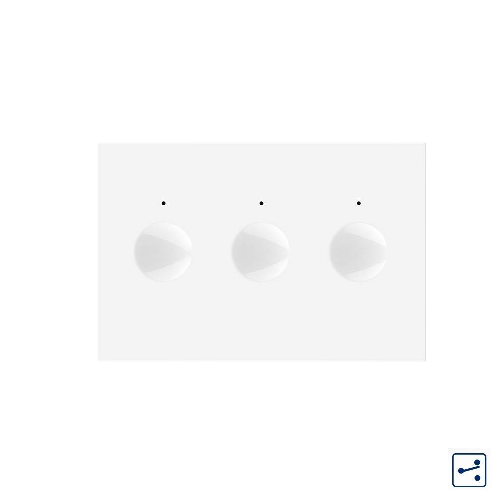 Modul intrerupator triplu cap scara / cap cruce cu touch Livolo standard Italian, Serie noua