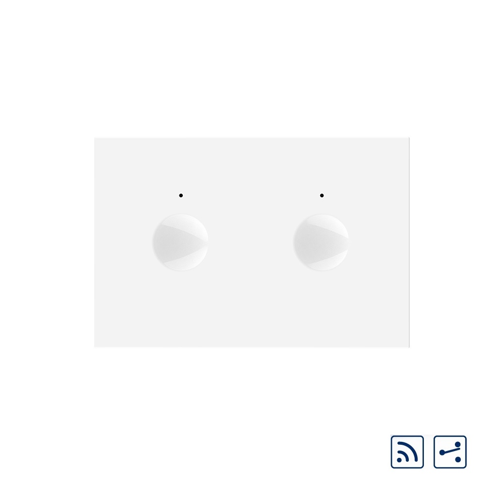 Modul intrerupator dublu cap scara / cruce wireless cu touch Livolo standard Italian, Serie noua