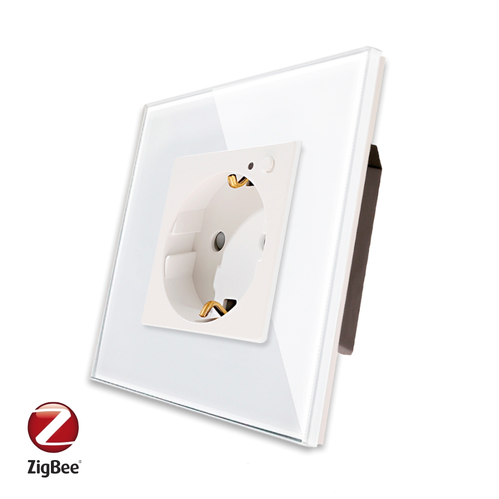 Priza inteligenta pentru perete LUXION Zigbee cu rama din sticla