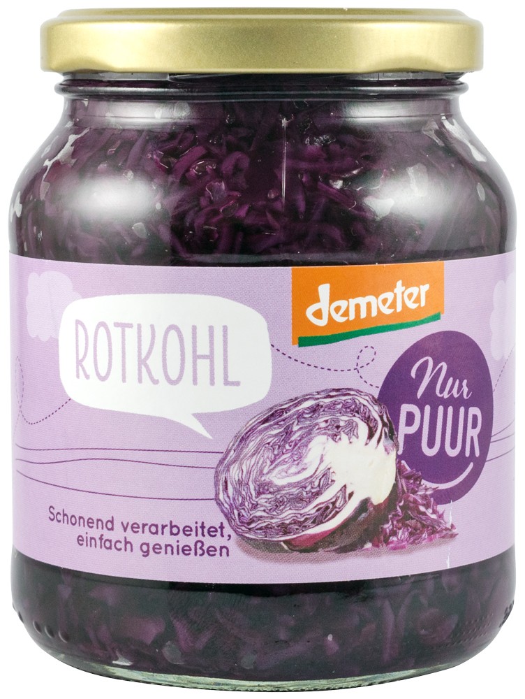 Varza rosie bio si demeter, 350g Nur Puur