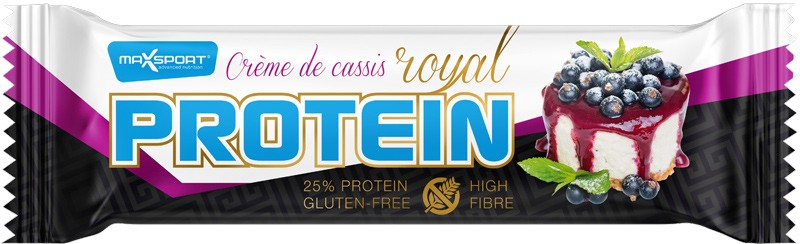 Baton proteic in invelis alb cu aroma de coacaze negre, 60g Max Sport