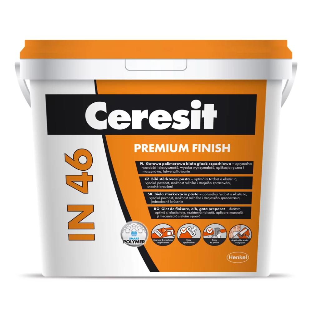 Glet de finisaj premium Ceresit IN 46, pasta, gata preparat, 3 kg