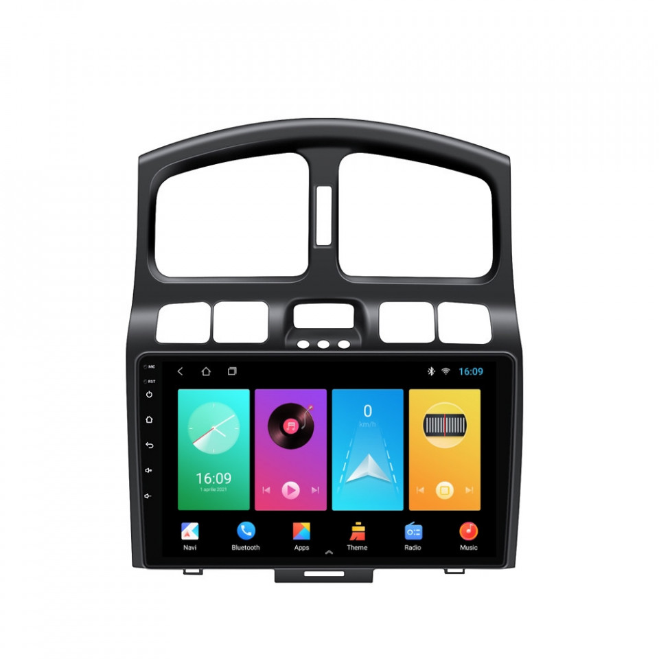 Navigatie dedicata cu Android Hyundai Santa Fe I 2000 - 2006, 1GB RAM, Radio GPS Dual Zone, Display HD IPS 9" Touchscreen, Internet Wi-Fi, Bluetooth, MirrorLink, USB