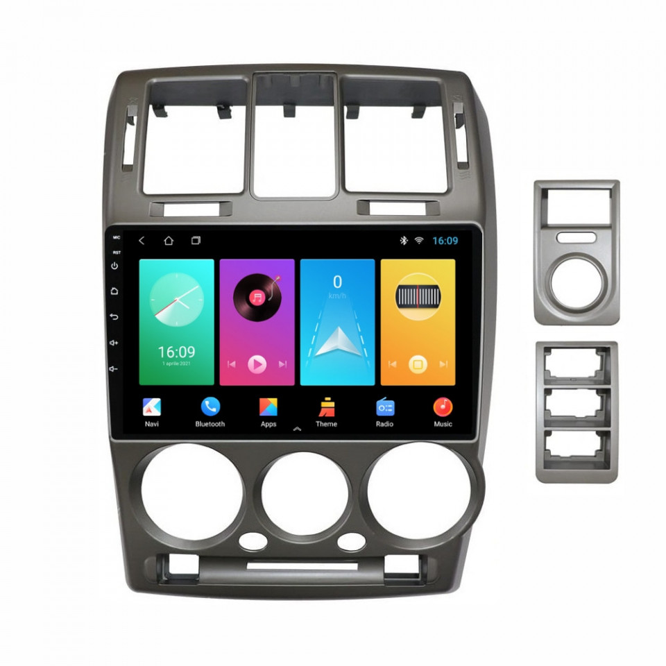 Navigatie dedicata cu Android Hyundai Getz 2001 - 2011, 1GB RAM, Radio GPS Dual Zone, Display HD IPS 9" Touchscreen, Internet Wi-Fi, Bluetooth, MirrorLink, USB