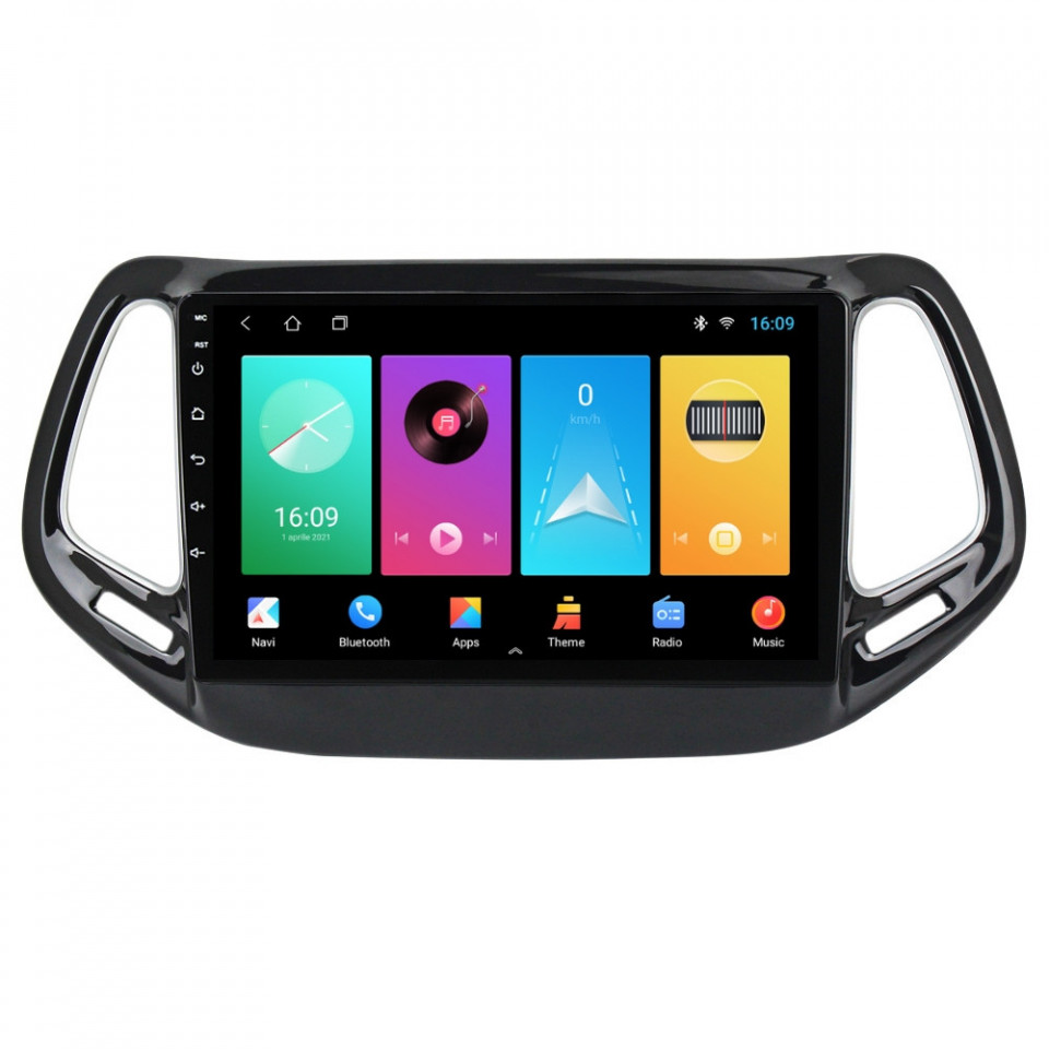 Navigatie dedicata cu Android Jeep Compass II 2016 - 2021, 1GB RAM, Radio GPS Dual Zone, Display HD IPS 10" Touchscreen, Internet Wi-Fi, Bluetooth, MirrorLink, USB