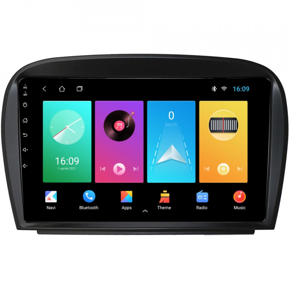 Navigatie dedicata cu Android Mercedes SL R230 2001 - 2012, 1GB RAM, Radio GPS Dual Zone, Display HD IPS 9" Touchscreen, Internet Wi-Fi, Bluetooth, MirrorLink, USB