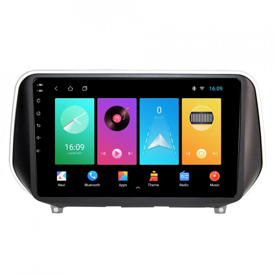 Navigatie dedicata cu Android Hyundai Santa Fe IV dupa 2018, 2GB RAM, Radio GPS Dual Zone, Display HD IPS 10" Touchscreen, Internet Wi-Fi, Bluetooth, MirrorLink, USB