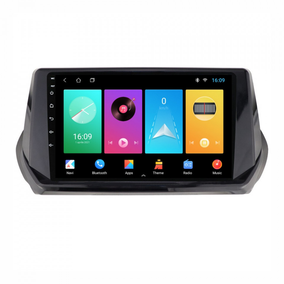 Navigatie dedicata cu Android Peugeot 2008 II dupa 2019, 2GB RAM, Radio GPS Dual Zone, Display HD IPS 9" Touchscreen, Internet Wi-Fi, Bluetooth, MirrorLink, USB