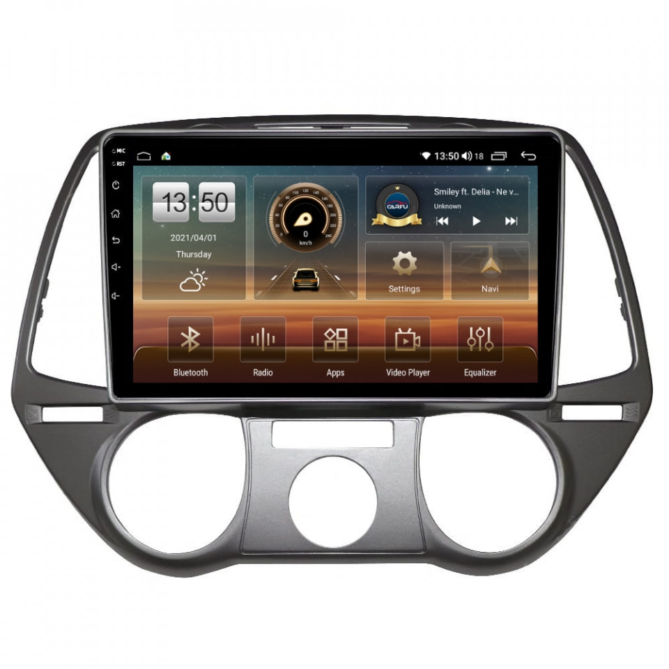Navigatie dedicata cu Android Hyundai i20 2008 - 2012, clima manuala, 4GB RAM, Radio GPS Dual Zone, Display HD QLED 9" Touchscreen, Internet Wi-Fi si slot SIM 4G, Bluetooth, MirrorLink, USB