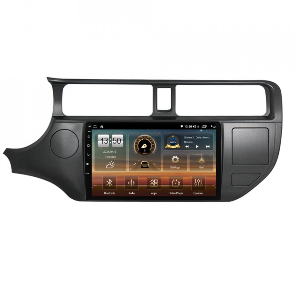 Navigatie dedicata cu Android Kia Rio III 2011 - 2014, 4GB RAM, Radio GPS Dual Zone, Display HD QLED 9" Touchscreen, Internet Wi-Fi si slot SIM 4G, Bluetooth, MirrorLink, USB