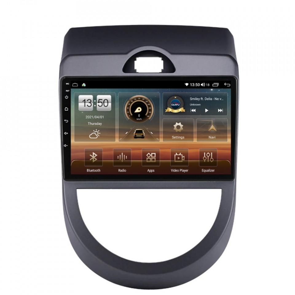 Navigatie dedicata cu Android Kia Soul 2009 - 2013, 4GB RAM, Radio GPS Dual Zone, Display HD QLED 9" Touchscreen, Internet Wi-Fi si slot SIM 4G, Bluetooth, MirrorLink, USB