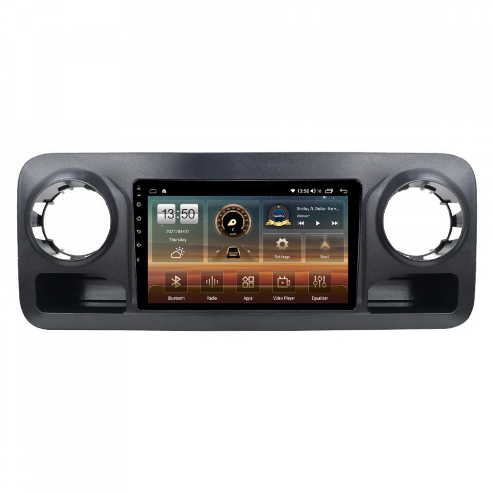 Navigatie dedicata cu Android Mercedes Sprinter dupa 2018, 4GB RAM, Radio GPS Dual Zone, Display HD QLED 10" Touchscreen, Internet Wi-Fi si slot SIM 4G, Bluetooth, MirrorLink, USB