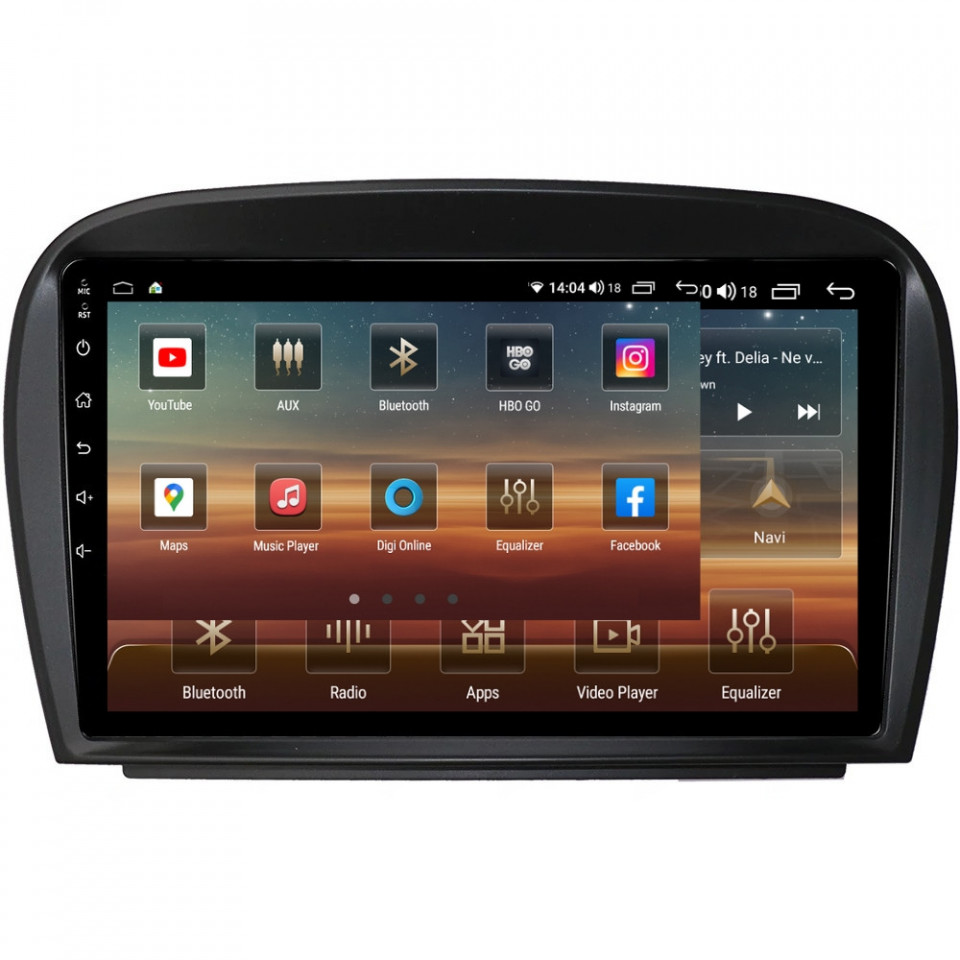 Navigatie dedicata cu Android Mercedes SL R230 2001 - 2012, 4GB RAM, Radio GPS Dual Zone, Display HD QLED 9" Touchscreen, Internet Wi-Fi si slot SIM 4G, Bluetooth, MirrorLink, USB