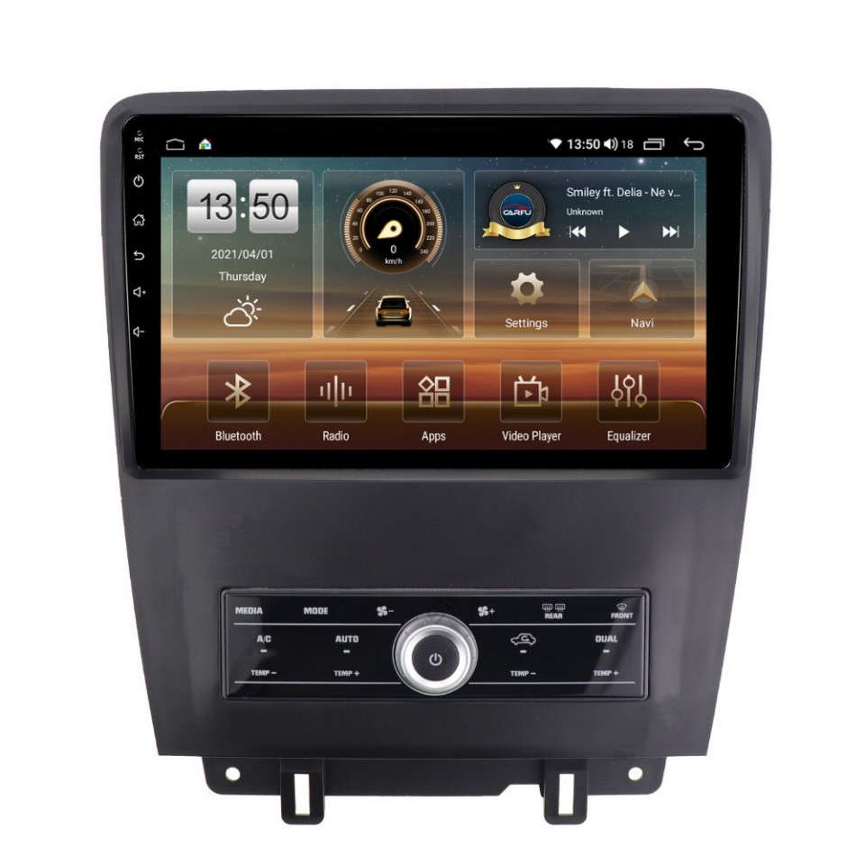 Navigatie dedicata cu Android Ford Mustang 2009 - 2014, 6GB RAM, Radio GPS Dual Zone, Display HD QLED 10" Touchscreen, Internet Wi-Fi si slot SIM 4G, Bluetooth, MirrorLink, USB