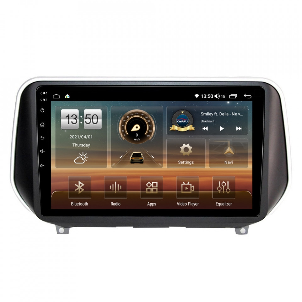 Navigatie dedicata cu Android Hyundai Santa Fe IV dupa 2018, 6GB RAM, Radio GPS Dual Zone, Display HD QLED 10" Touchscreen, Internet Wi-Fi si slot SIM 4G, Bluetooth, MirrorLink, USB