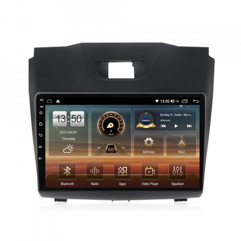 Navigatie dedicata cu Android Isuzu D-Max II 2012 - 2020, 6GB RAM, Radio GPS Dual Zone, Display HD QLED 9" Touchscreen, Internet Wi-Fi si slot SIM 4G, Bluetooth, MirrorLink, USB