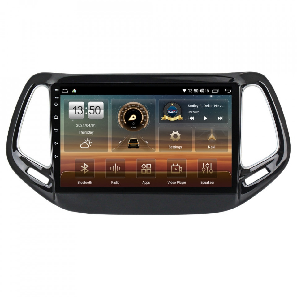 Navigatie dedicata cu Android Jeep Compass II 2016 - 2021, 6GB RAM, Radio GPS Dual Zone, Display HD QLED 10" Touchscreen, Internet Wi-Fi si slot SIM 4G, Bluetooth, MirrorLink, USB
