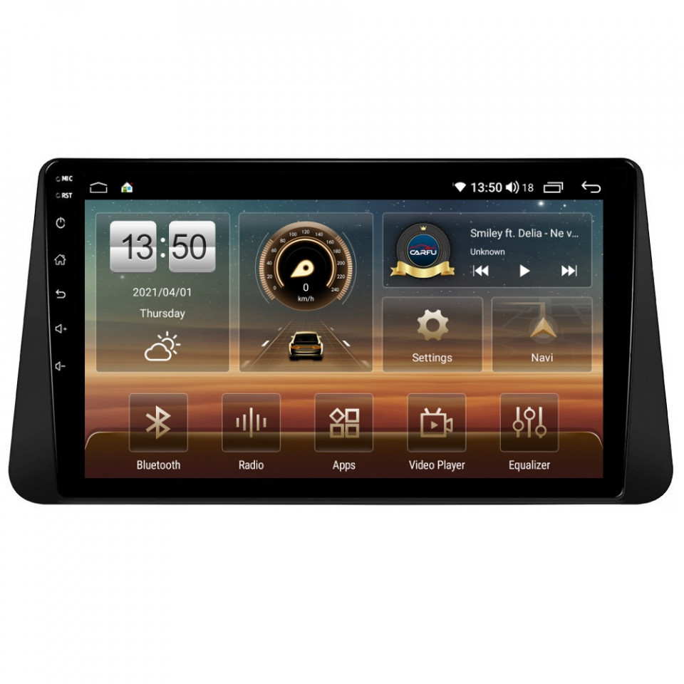 Navigatie dedicata cu Android Nissan Micra V dupa 2017, 6GB RAM, Radio GPS Dual Zone, Display HD QLED 9" Touchscreen, Internet Wi-Fi si slot SIM 4G, Bluetooth, MirrorLink, USB