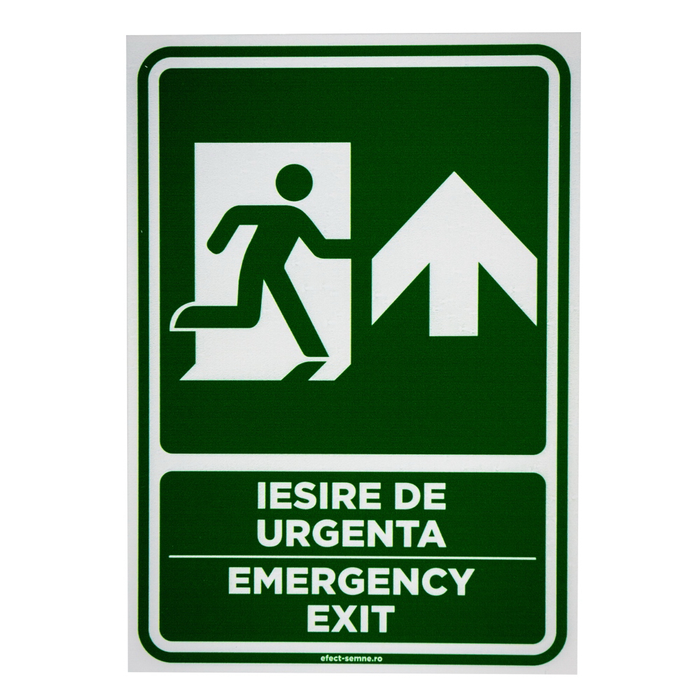 Semn iesire de urgenta inainte A5, 15 x 20 cm