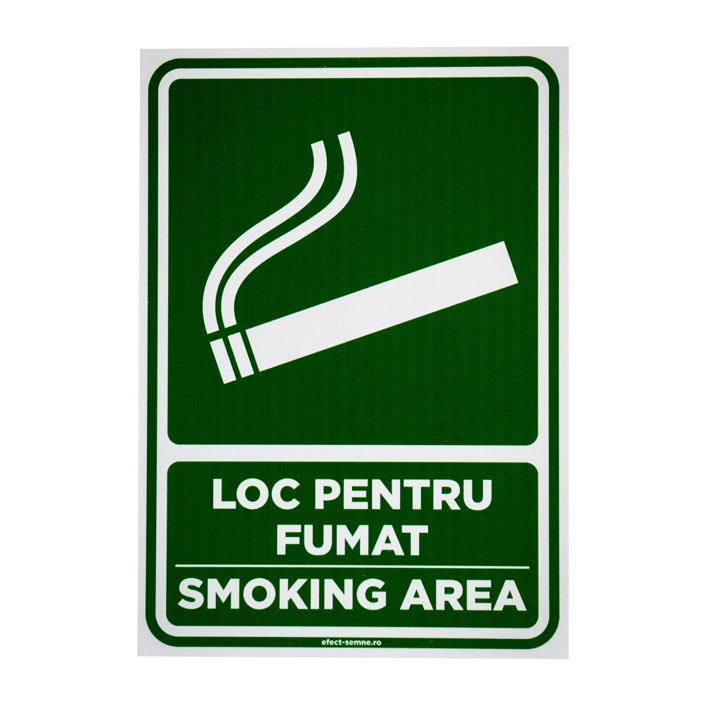 Semn loc pentru fumat A5, 15 x 20 cm