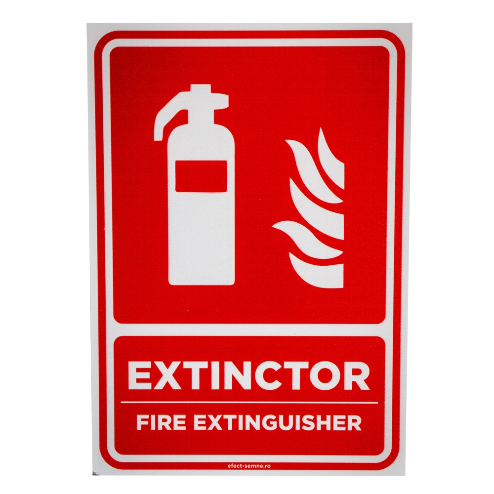 Semn de informare extinctor A5, 15 x 20 cm