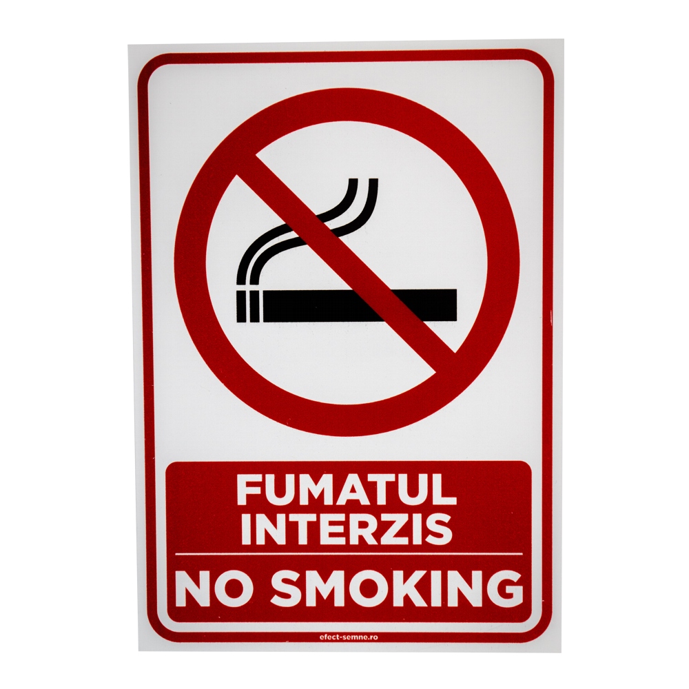 Semn fumatul interzis A5, 15 x 20 cm