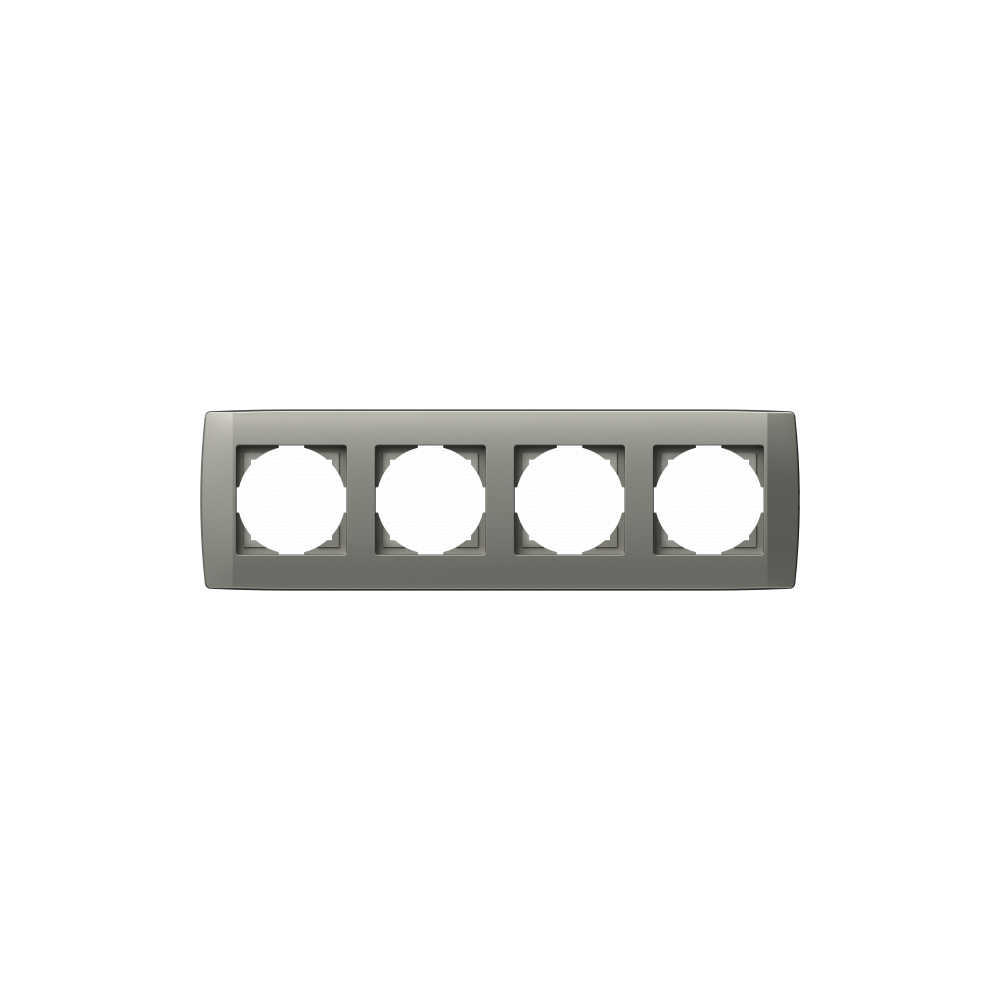 Rama decorativa cvadrupla TEM, Logiq, 4 module, plastic, titan