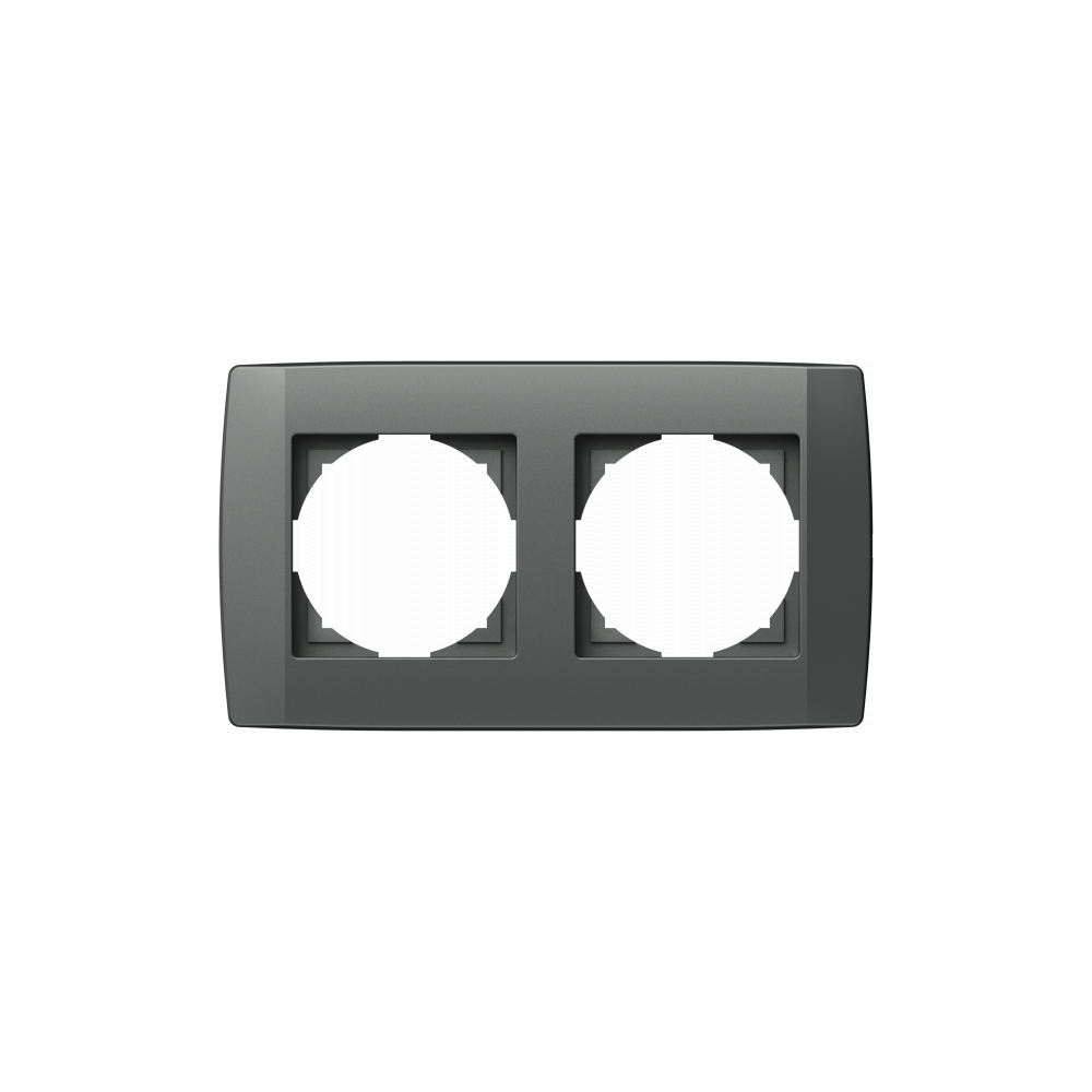 Rama decorativa dubla TEM, Logiq, 2 module, plastic, antracit
