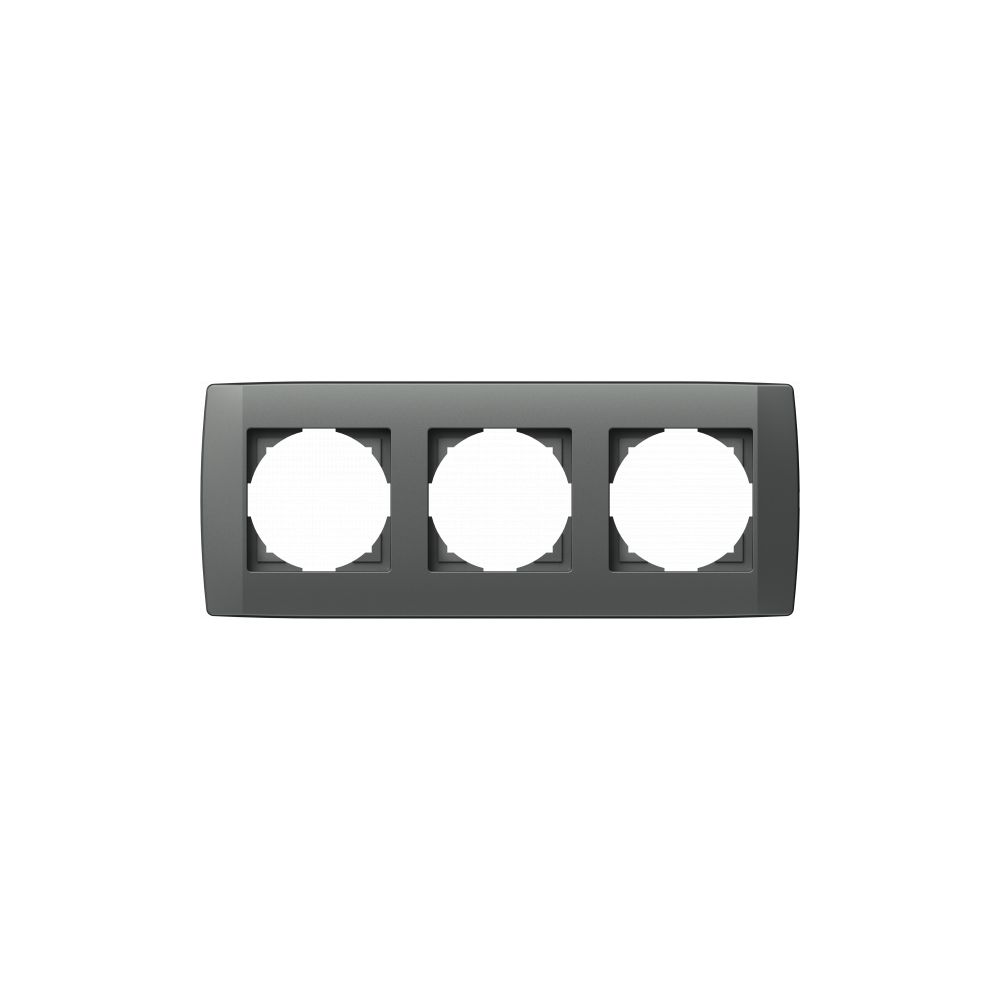 Rama decorativa tripla TEM, Logiq, 3 module, plastic, antracit