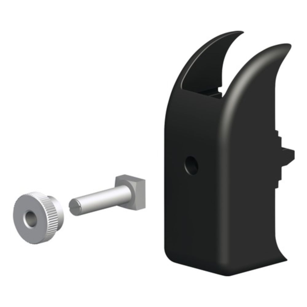 Protectie antirasucire carlig, 16mm, plastic, negru, 2 bucati