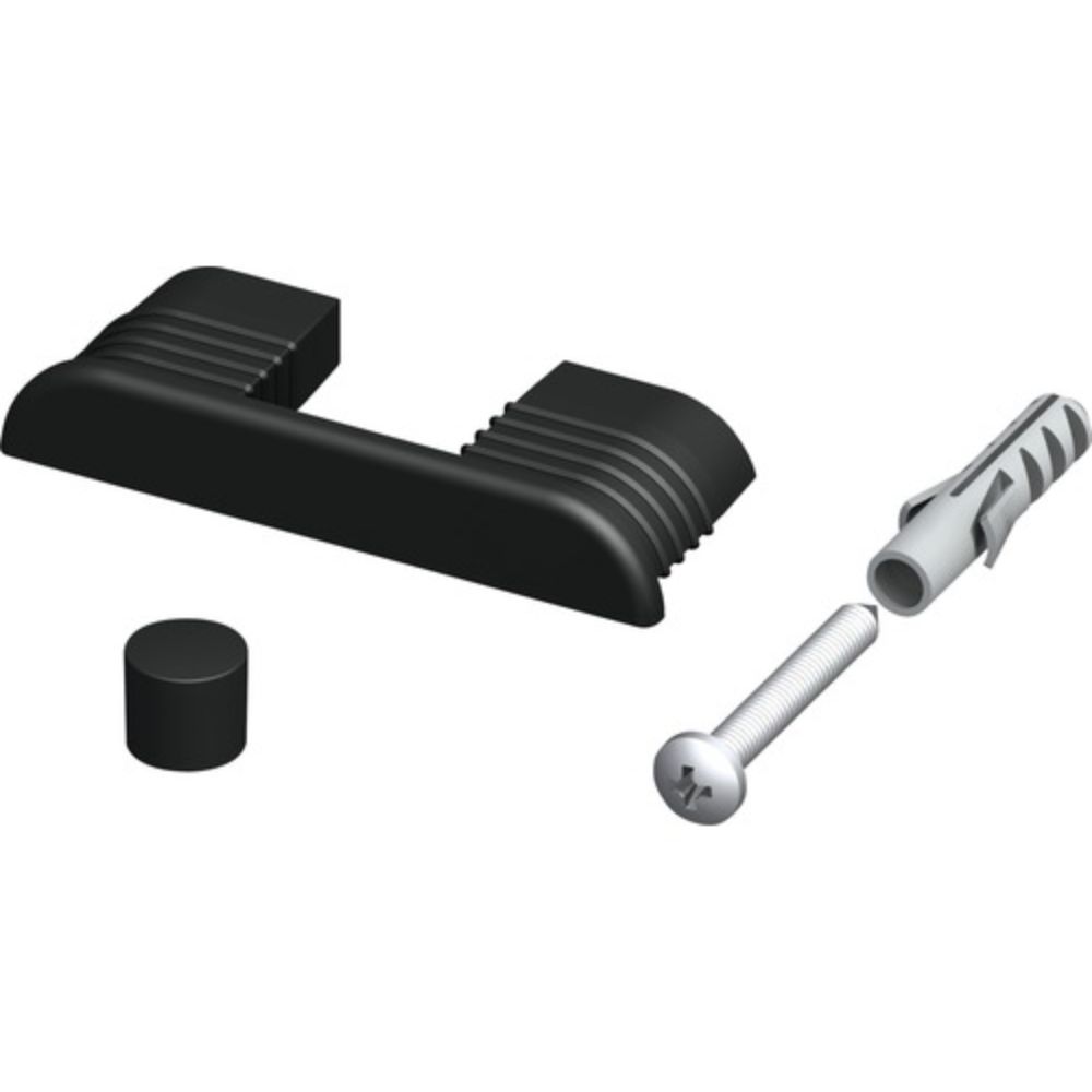Set montaj sina de perete Alfer, plastic si otel, negru, 6 x 40 mm