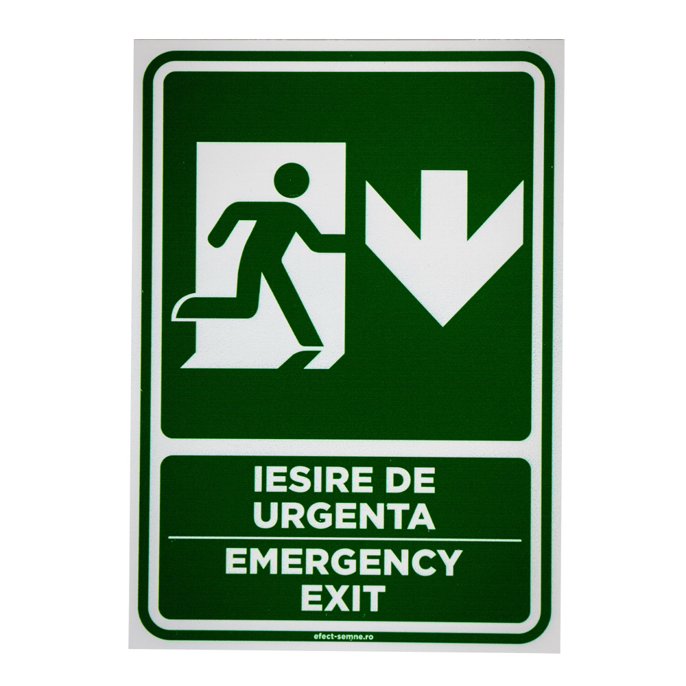 Semn iesire de urgenta A5, 15 x 20 cm