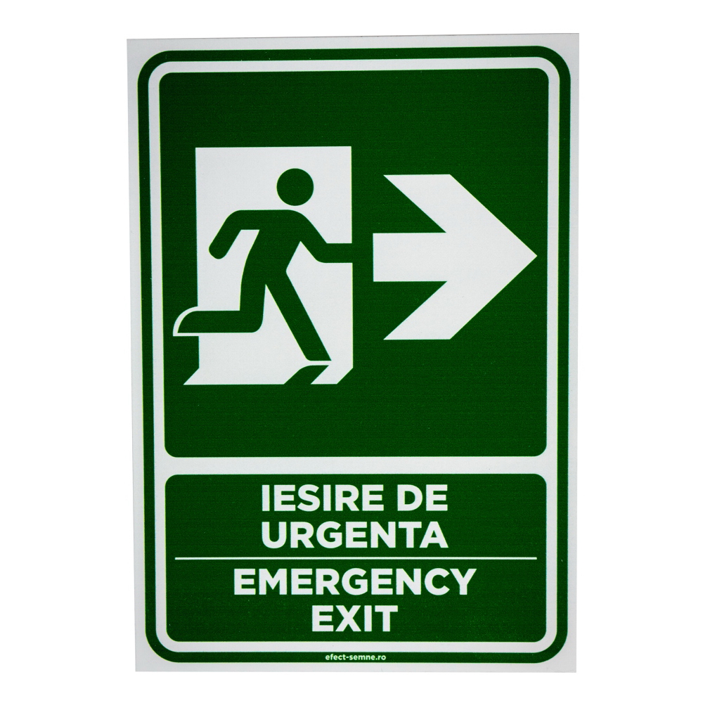 Semn iesire de urgenta stanga A5, 15 x 25 cm
