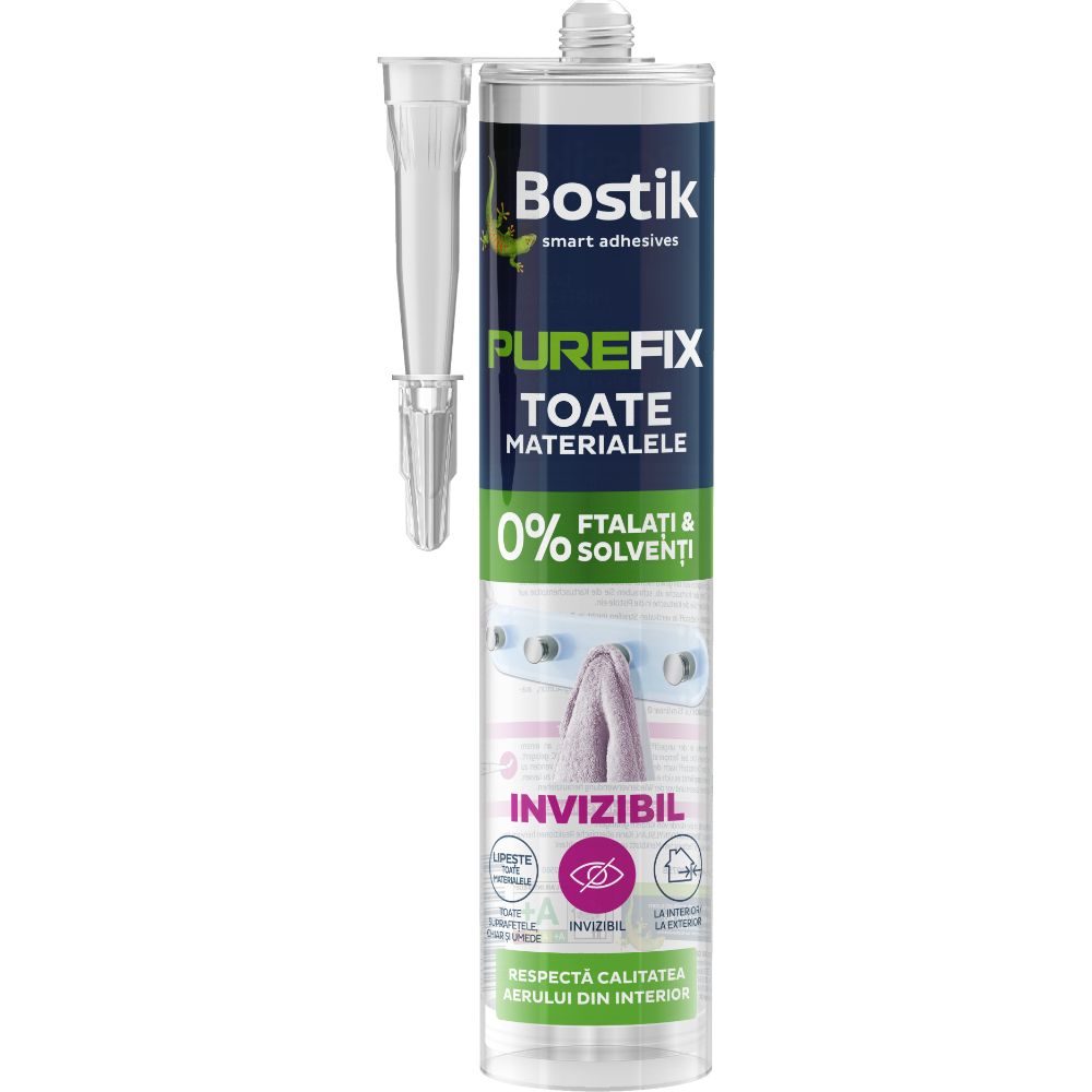 Adeziv pentru suprafete multiple Bostik Purefix transparent, 290 ml