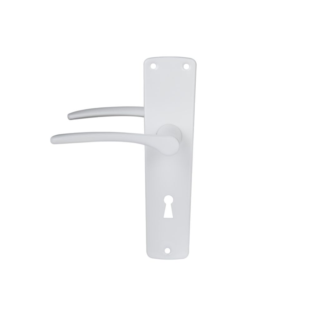 Maner usa interior/exterior Carina, cu sild, otel, alb, deschidere pe dreapta, 54 mm