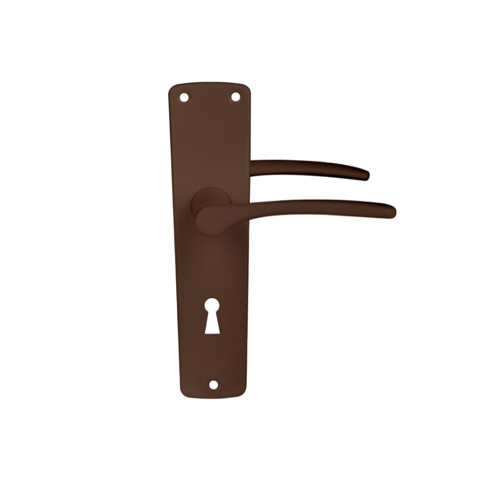 Maner usa interior/exterior Carina, cu sild, otel, maro, deschidere pe dreapta, 54 mm