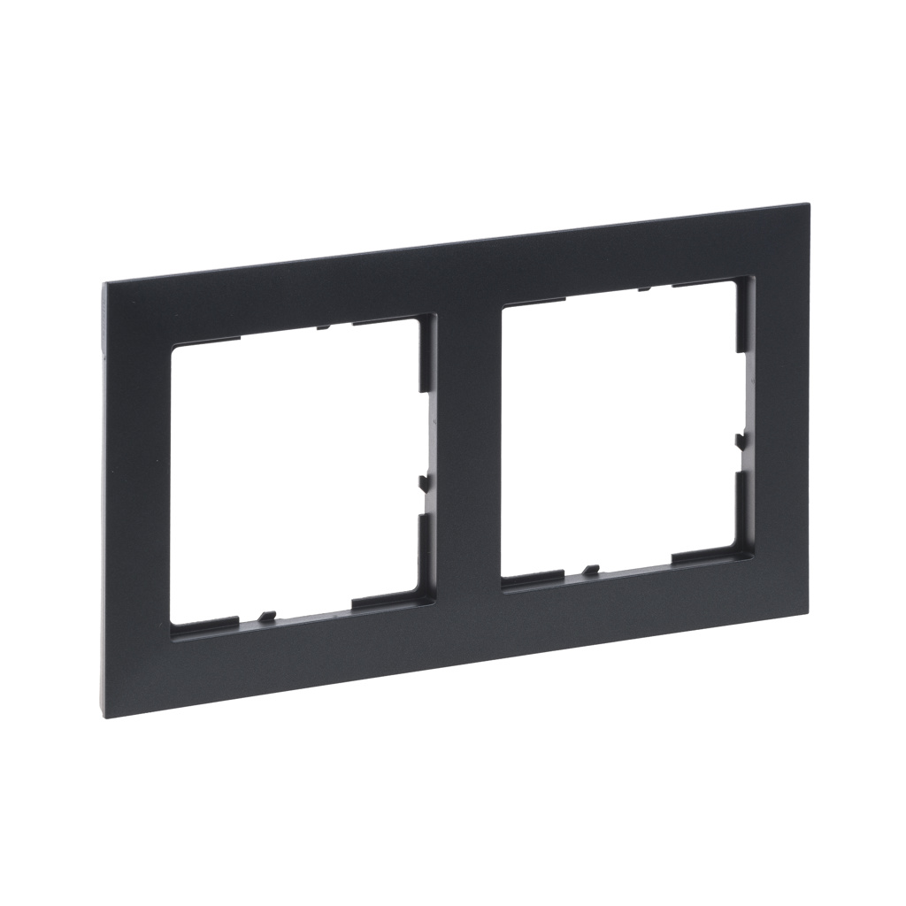 Rama de aparataj Legrand, New Suno, 2 module, PVC, gri inchis