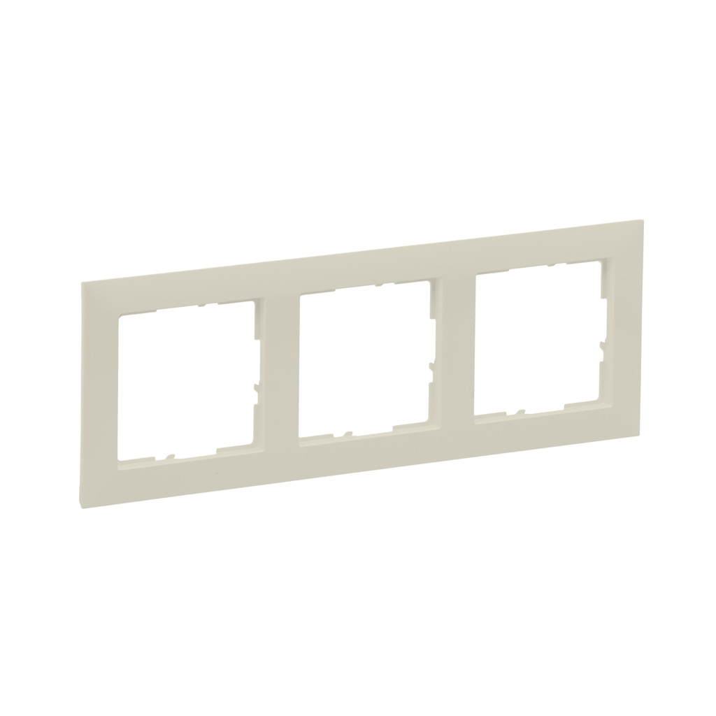 Rama de aparataj Legrand New Suno, 3 module, PVC, ivoar