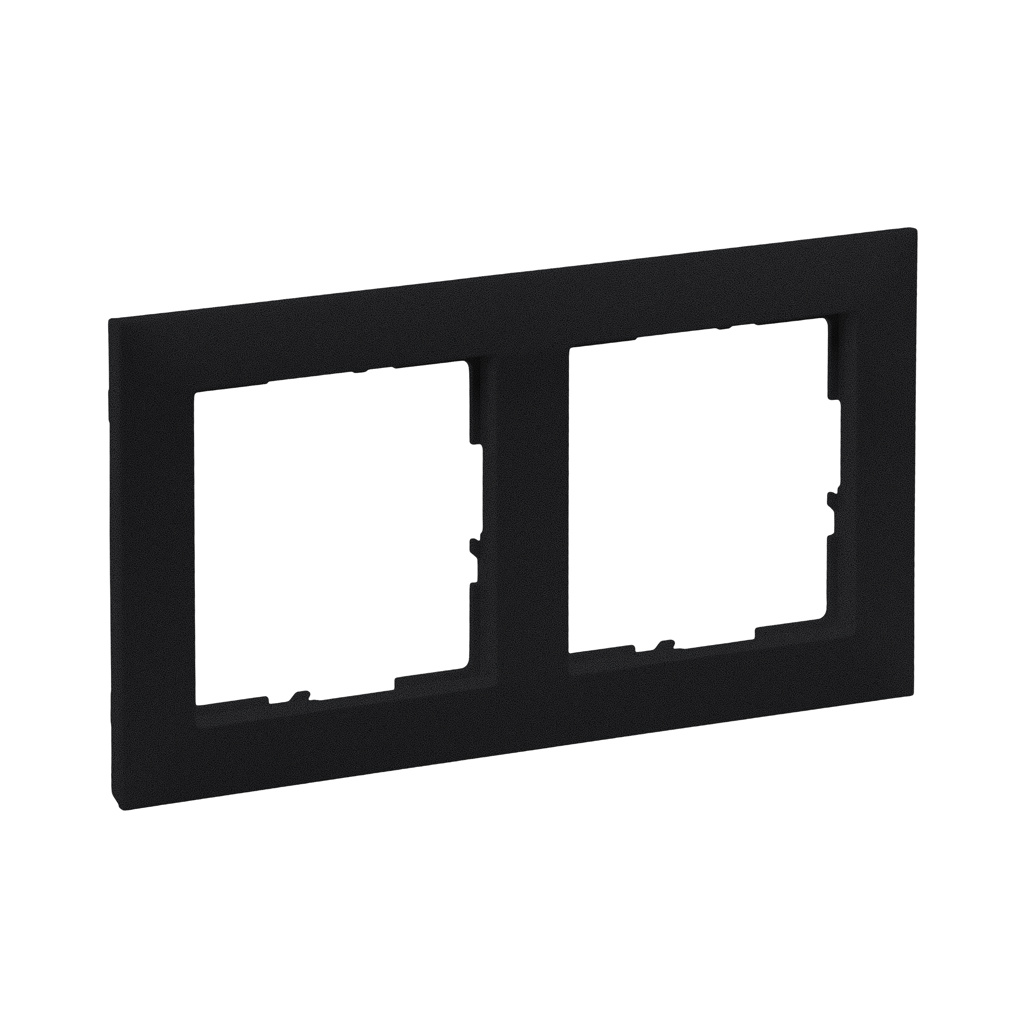 Rama de aparataj Legrand New Suno, 2 module, PVC, negru